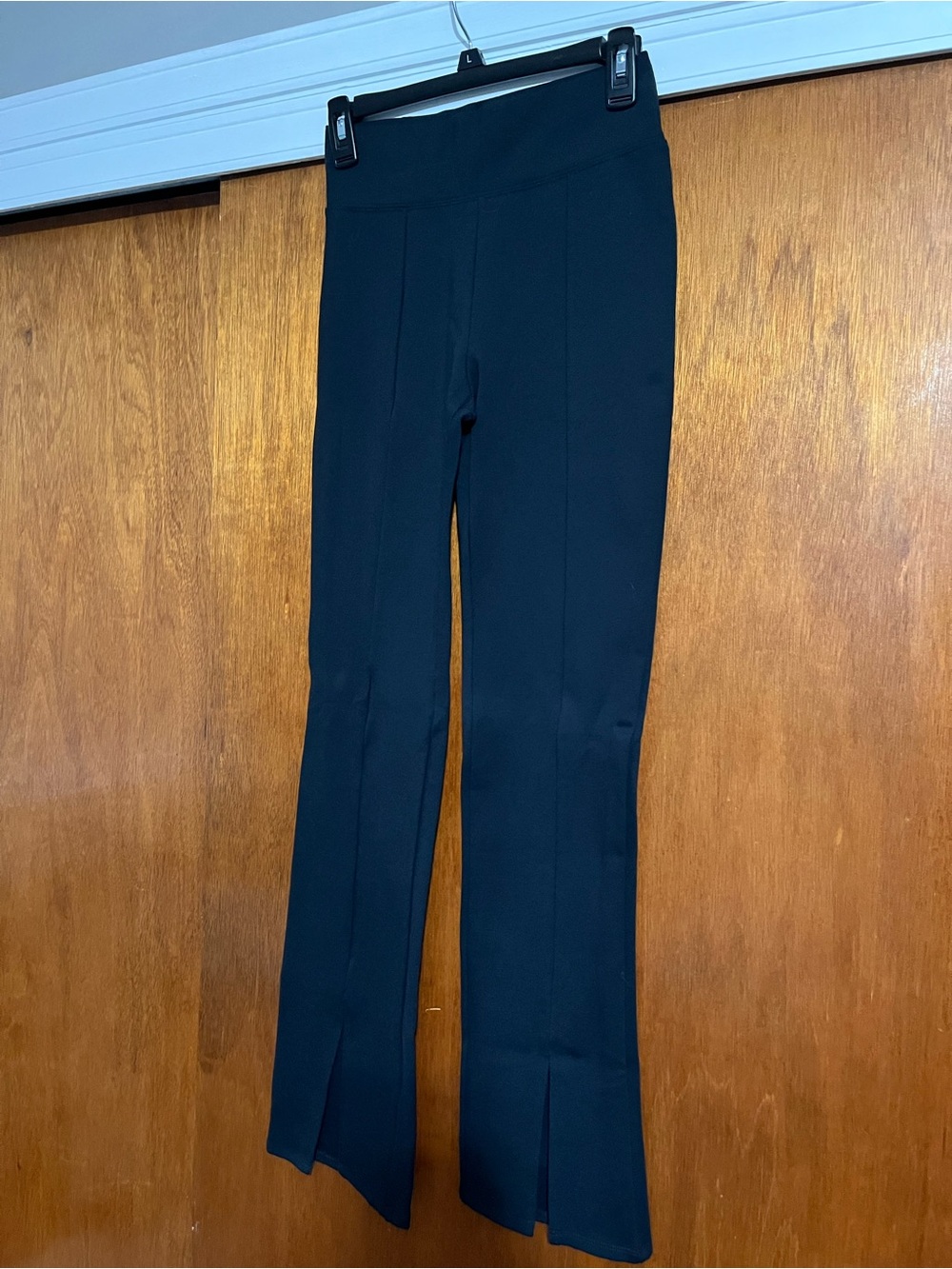 Abercrombie & Fitch Black Flared Front-Slit Pants